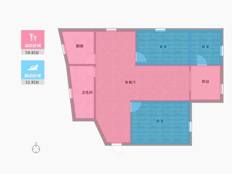 广东省-深圳市-岭下花园(公寓住宅)-84.03-户型库-动静分区