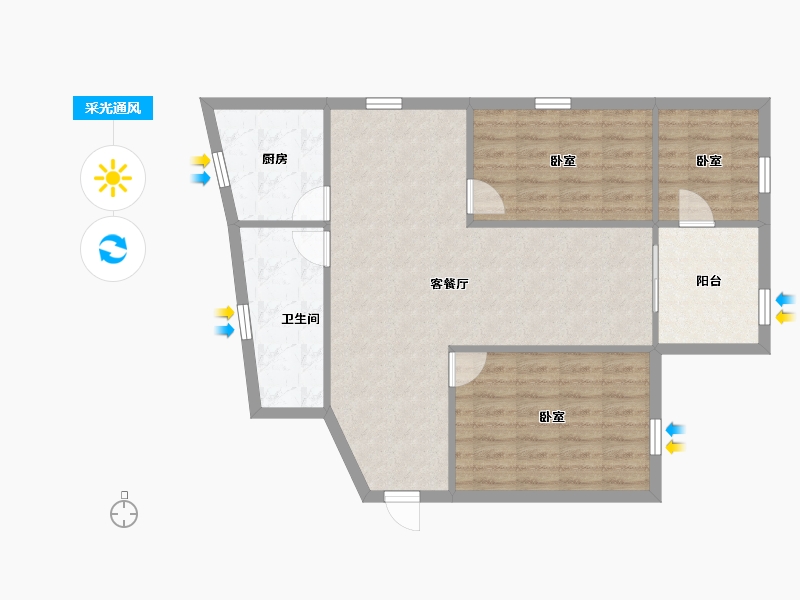 广东省-深圳市-岭下花园(公寓住宅)-84.03-户型库-采光通风