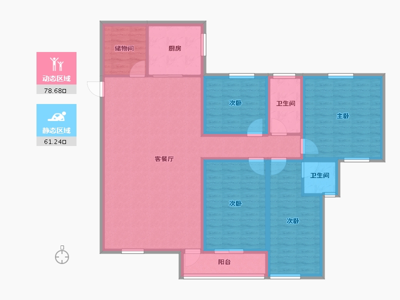 广东省-深圳市-愉园新苑-125.76-户型库-动静分区