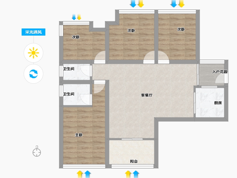 广东省-深圳市-玉湖湾-68.99-户型库-采光通风