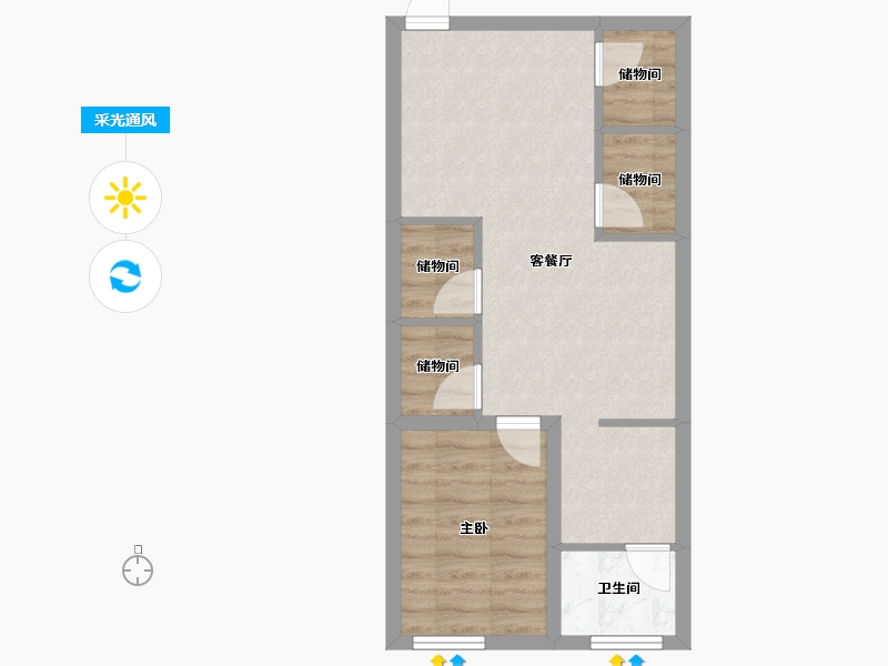 广东省-深圳市-世纪春城二期-50.21-户型库-采光通风