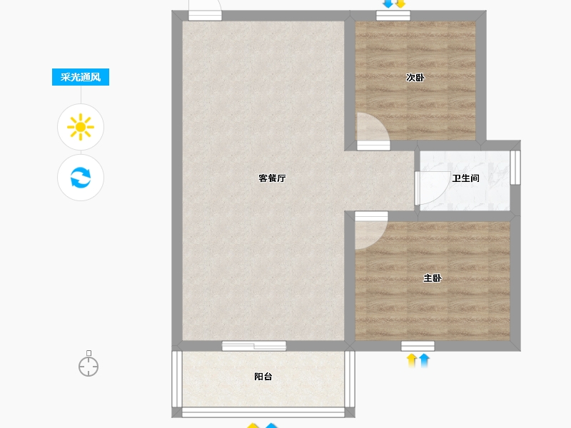 广东省-深圳市-富通蟠龙居-58.86-户型库-采光通风