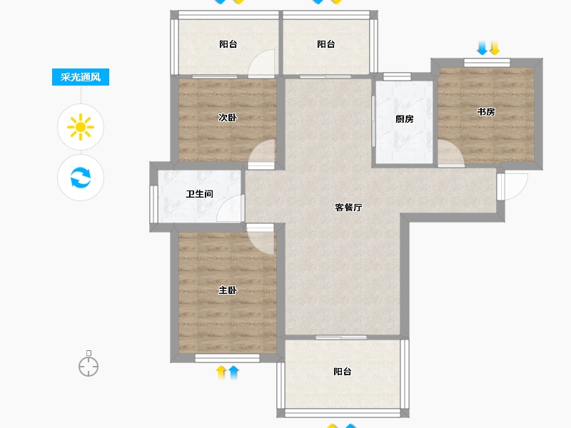 广东省-深圳市-柠檬时代-78.28-户型库-采光通风