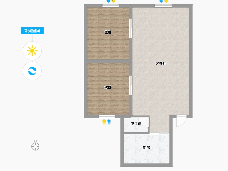 广东省-深圳市-宇峰苑-77.60-户型库-采光通风