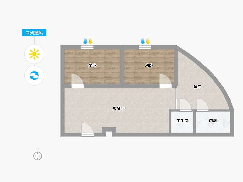 广东省-深圳市-新鹏苑-50.42-户型库-采光通风