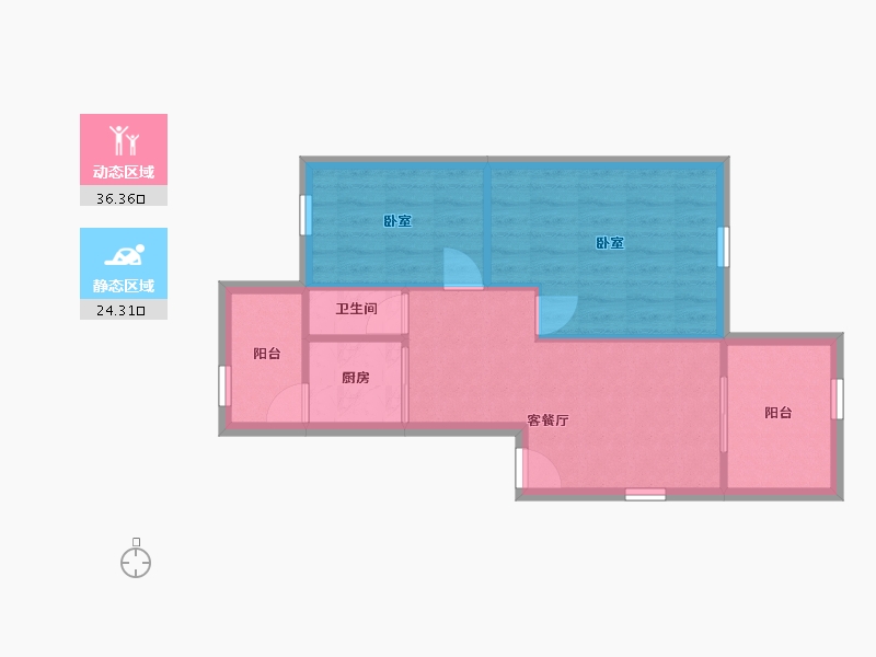 广东省-深圳市-登科花园-54.63-户型库-动静分区