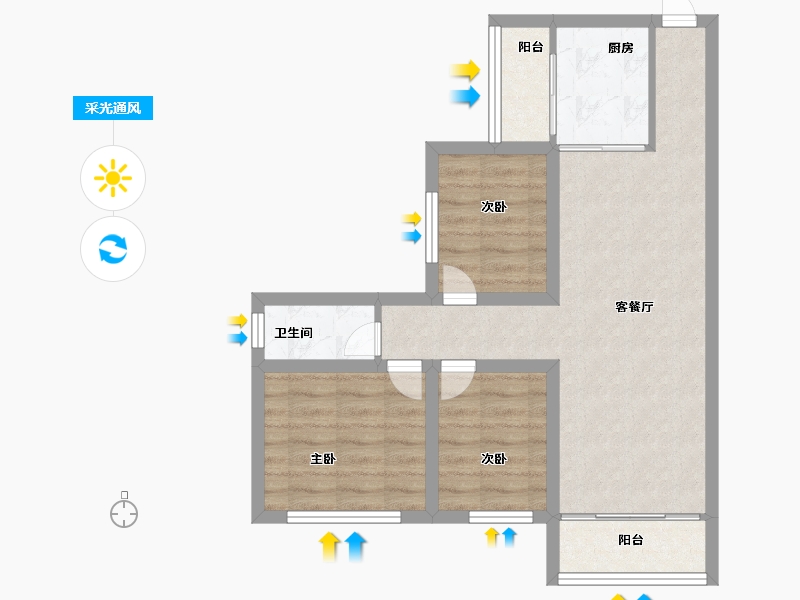 广东省-深圳市-保利上城-62.99-户型库-采光通风