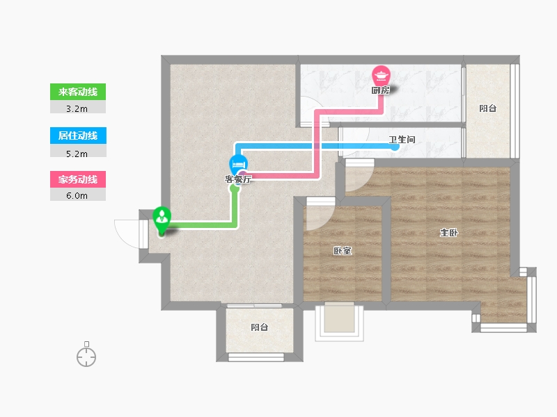 广东省-深圳市-创世纪滨海花园-60.64-户型库-动静线