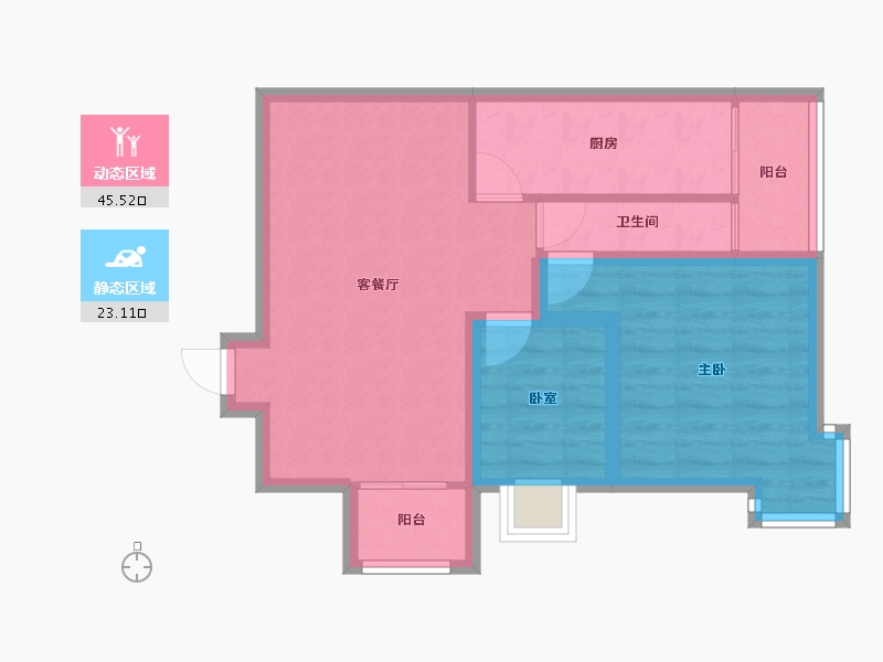 广东省-深圳市-创世纪滨海花园-60.64-户型库-动静分区