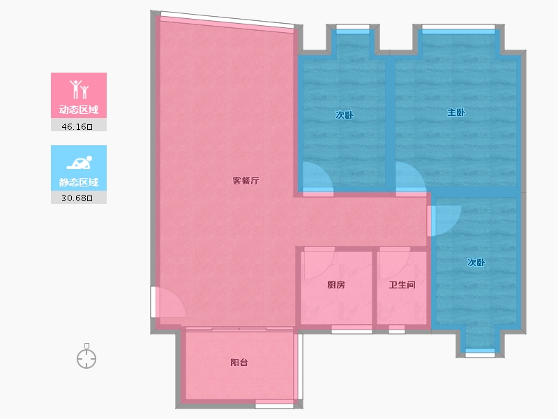 广东省-深圳市-富通蟠龙居-68.27-户型库-动静分区