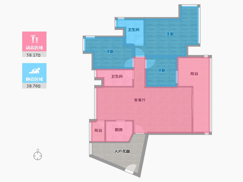 广东省-深圳市-碧海富通城三期-95.13-户型库-动静分区