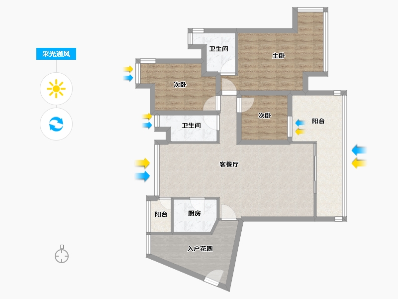 广东省-深圳市-碧海富通城三期-95.13-户型库-采光通风