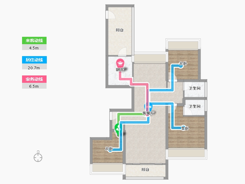 黑龙江省-鹤岗市-深物业前海港湾花园-87.52-户型库-动静线