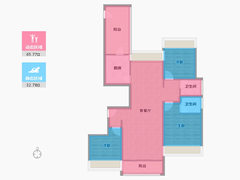 黑龙江省-鹤岗市-深物业前海港湾花园-87.52-户型库-动静分区