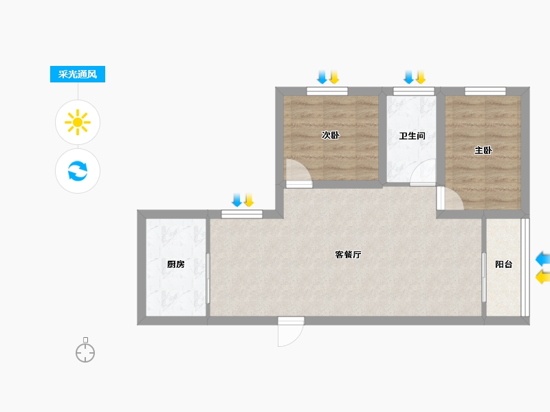 广东省-深圳市-愉康花园-57.30-户型库-采光通风