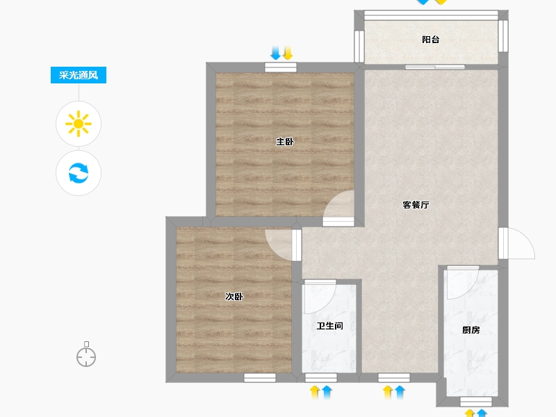 广东省-深圳市-桃源居14区（桃源居）-58.82-户型库-采光通风