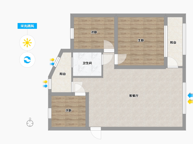 广东省-深圳市-海天花园-69.88-户型库-采光通风