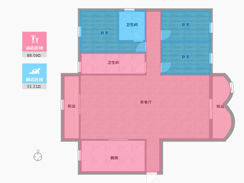 广东省-深圳市-万科金色领域-111.33-户型库-动静分区