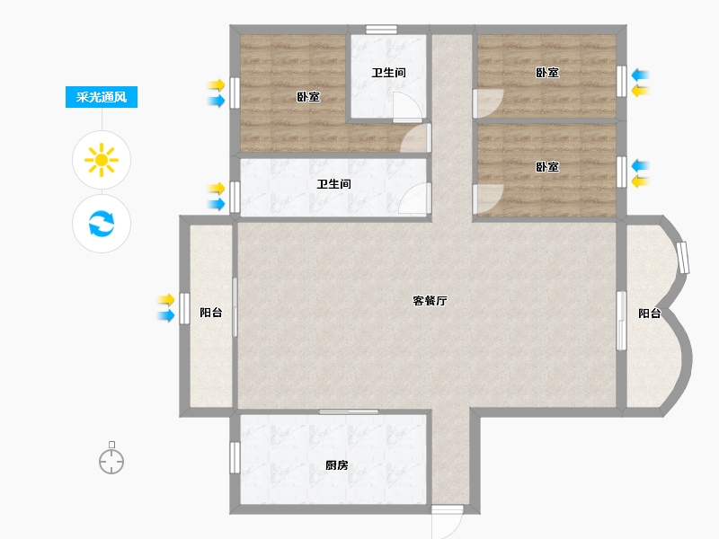 广东省-深圳市-万科金色领域-111.33-户型库-采光通风