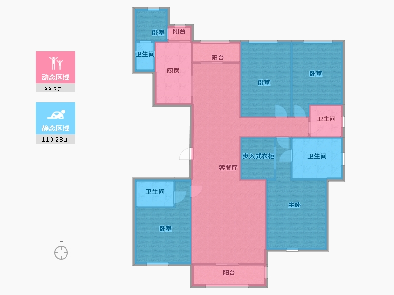 上海-上海市-上海凯佳公寓-东区-193.94-户型库-动静分区