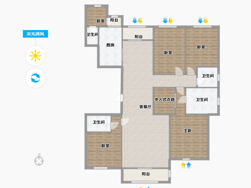 上海-上海市-上海凯佳公寓-东区-193.94-户型库-采光通风