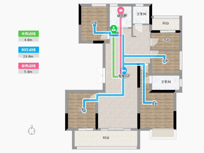 湖南省-怀化市-滨江国际城-113.09-户型库-动静线