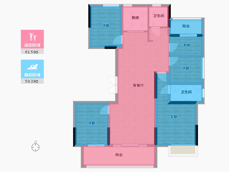 湖南省-怀化市-滨江国际城-113.09-户型库-动静分区