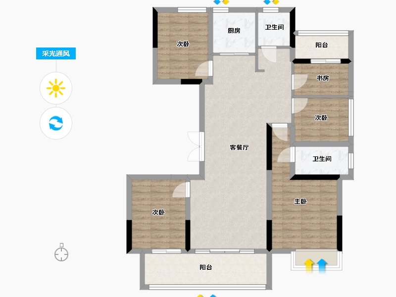 湖南省-怀化市-滨江国际城-113.09-户型库-采光通风