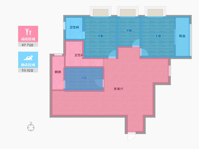 广东省-深圳市-鹏都大厦-96.87-户型库-动静分区