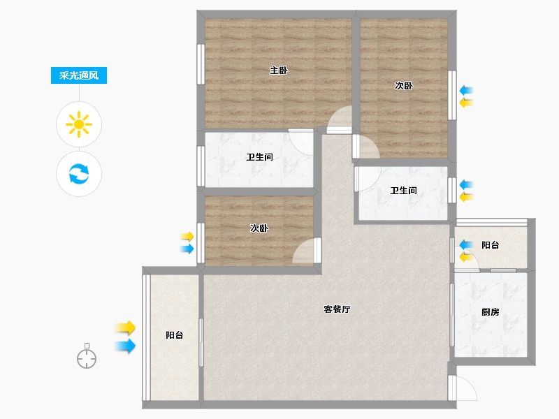 广东省-深圳市-中南花园-100.90-户型库-采光通风