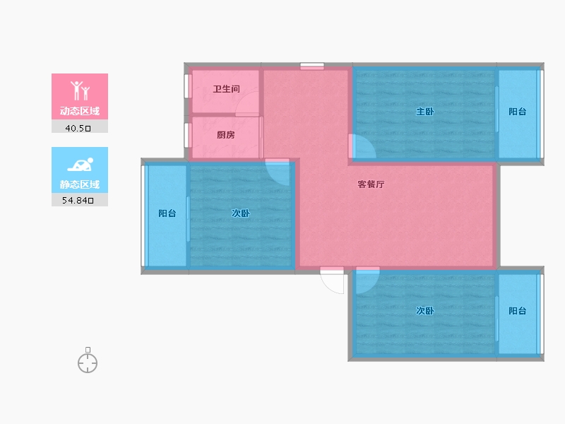 广东省-深圳市-开屏花园-84.97-户型库-动静分区