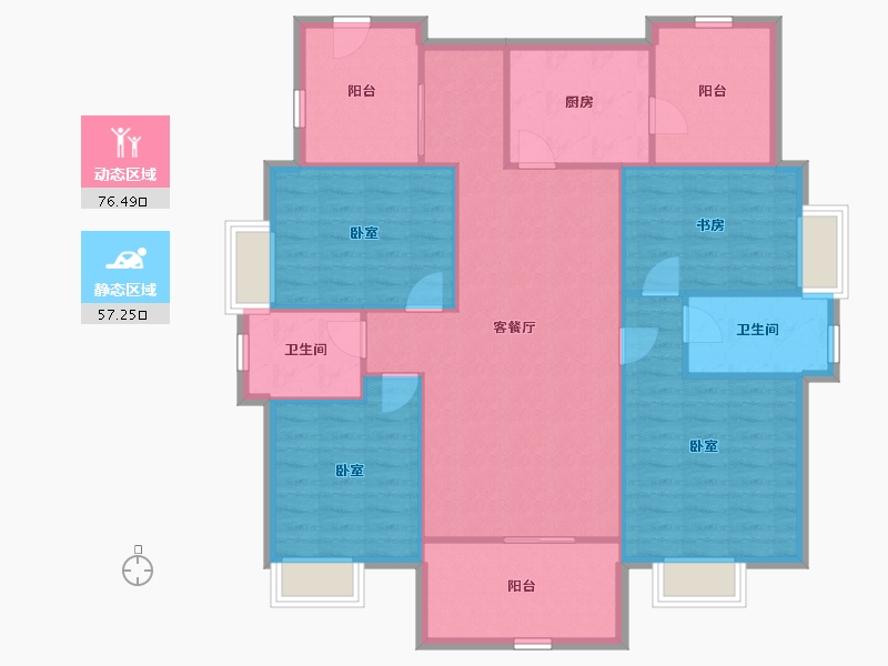 广东省-深圳市-金泓凯旋城-122.68-户型库-动静分区