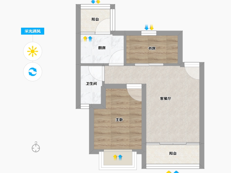 广东省-深圳市-中海怡美山庄-36.31-户型库-采光通风