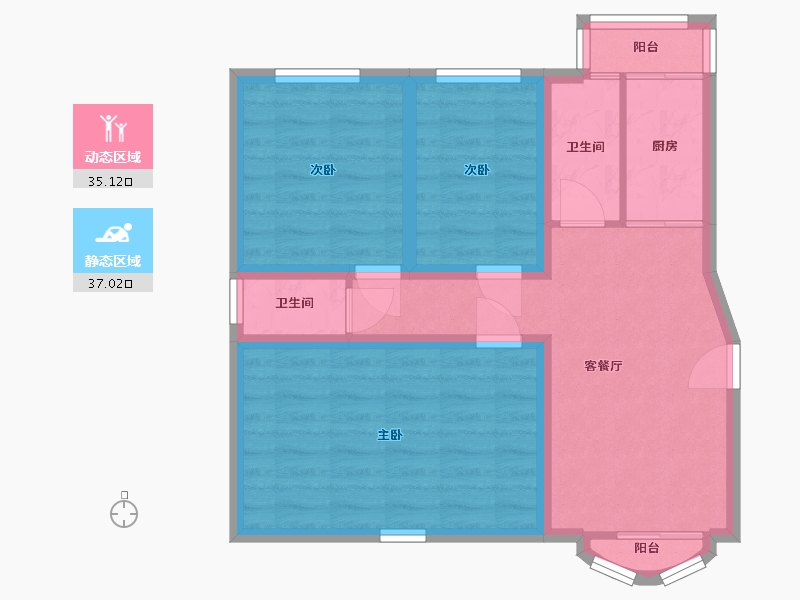 广东省-深圳市-桃源居12区（桃源居）-63.43-户型库-动静分区