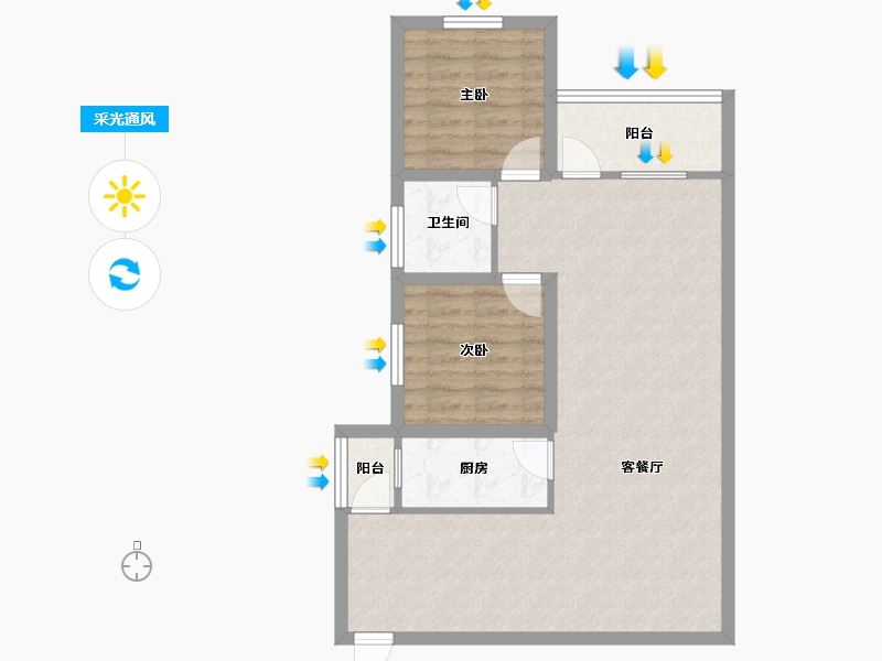 广东省-深圳市-愉园新苑-74.61-户型库-采光通风