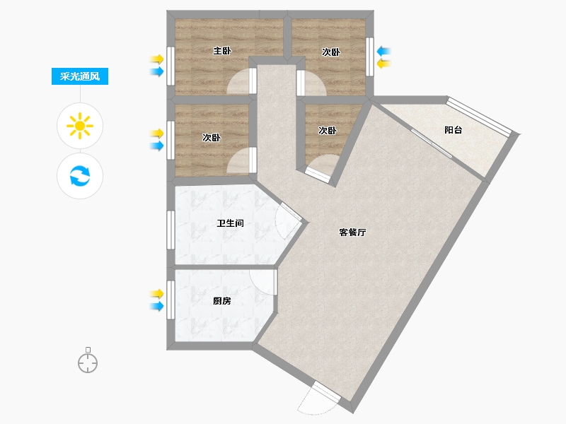 广东省-深圳市-云海天城-75.13-户型库-采光通风