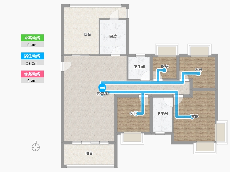 广东省-深圳市-棕榈堡花园-111.26-户型库-动静线