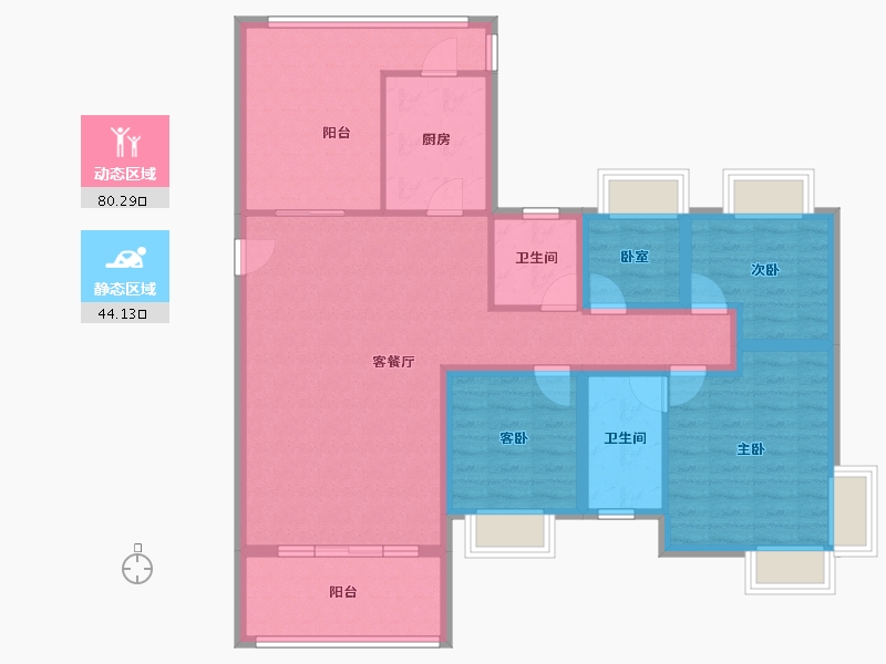 广东省-深圳市-棕榈堡花园-111.26-户型库-动静分区