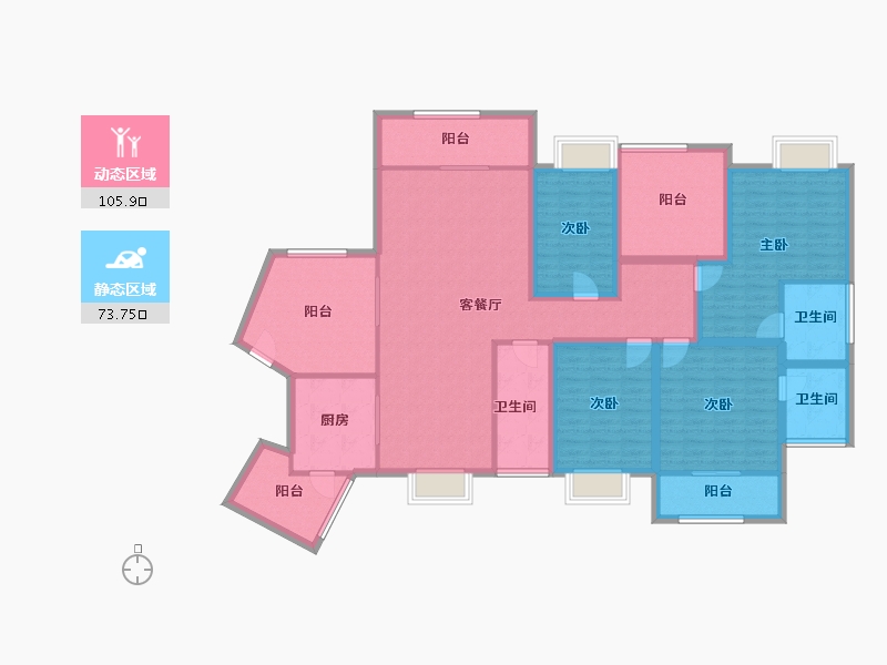 广东省-深圳市-金泓凯旋城-161.01-户型库-动静分区