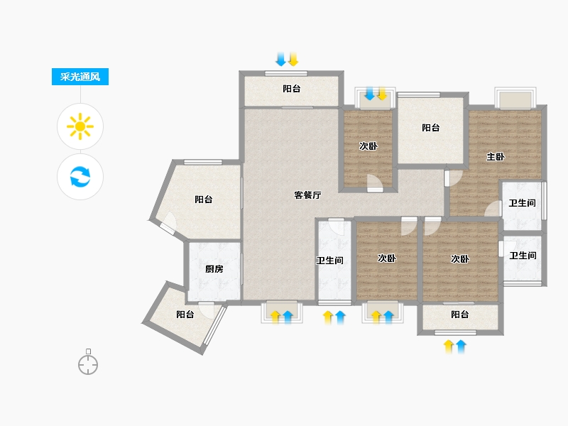 广东省-深圳市-金泓凯旋城-161.01-户型库-采光通风