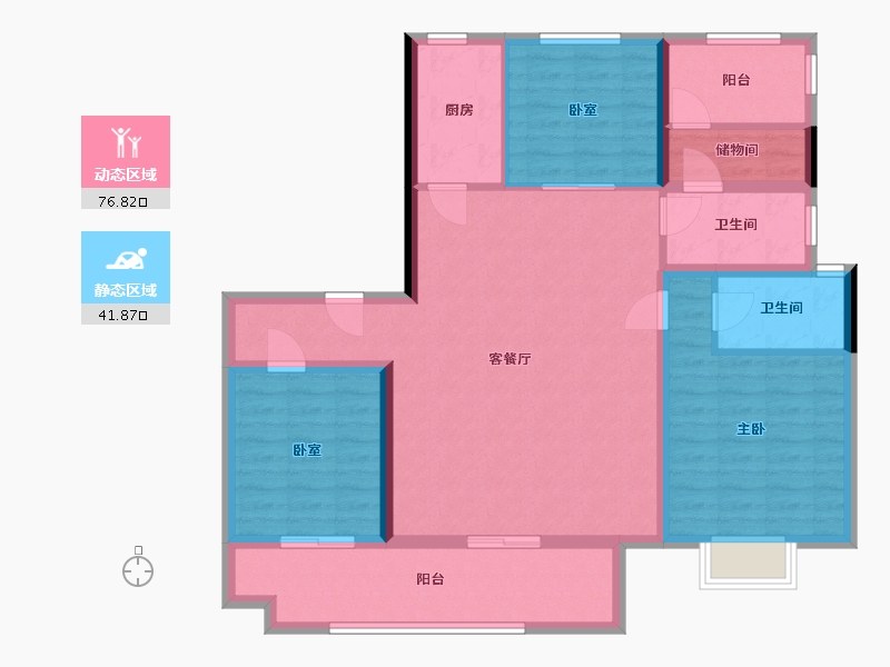 河南省-洛阳市-碧桂园繁花里-114.40-户型库-动静分区