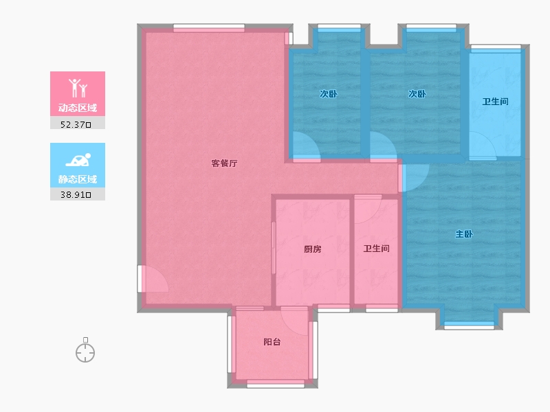 广东省-深圳市-富通蟠龙居-81.23-户型库-动静分区