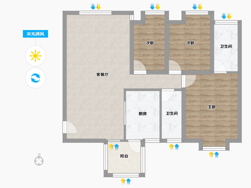 广东省-深圳市-富通蟠龙居-81.23-户型库-采光通风