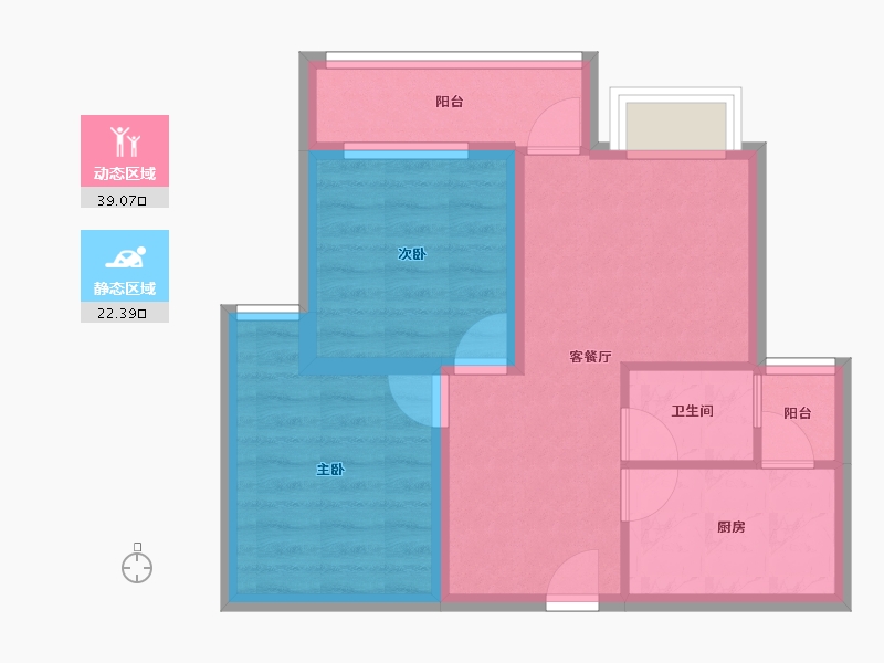 广东省-深圳市-俊景园-53.86-户型库-动静分区