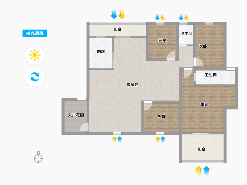 广东省-深圳市-海云轩-135.22-户型库-采光通风