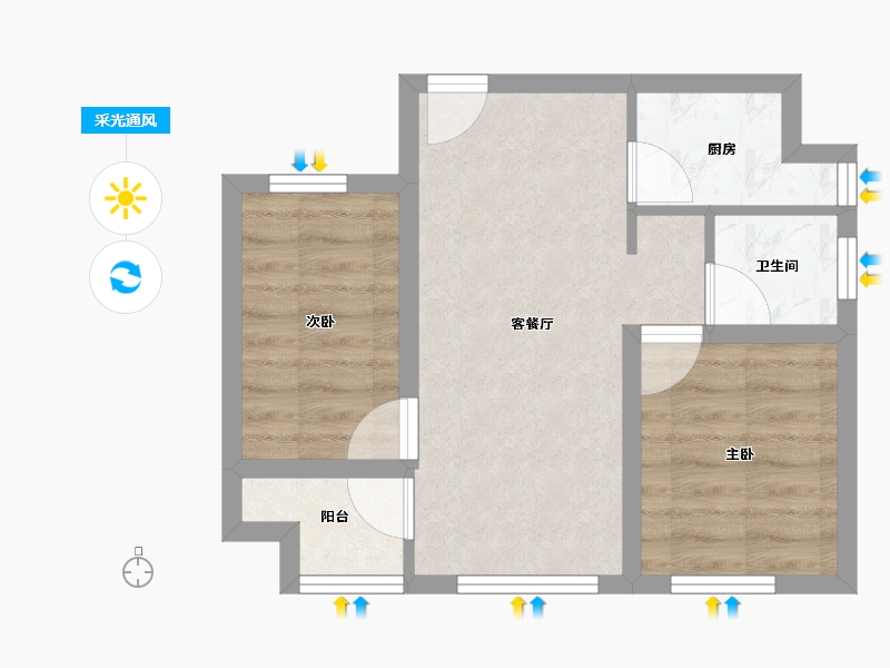 广东省-深圳市-万科公园里-41.62-户型库-采光通风