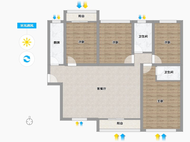 广东省-深圳市-万科金色领域-103.25-户型库-采光通风