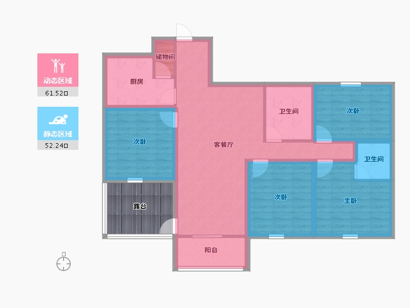 广东省-深圳市-卓越皇后道-109.42-户型库-动静分区