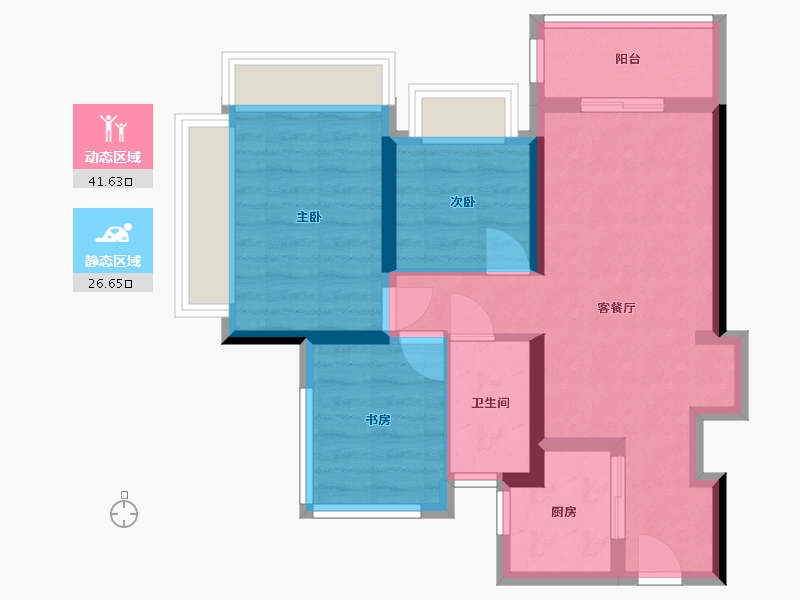 广东省-深圳市-时光境花园-63.49-户型库-动静分区