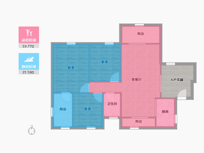 广东省-深圳市-鸿荣源禧园-75.70-户型库-动静分区